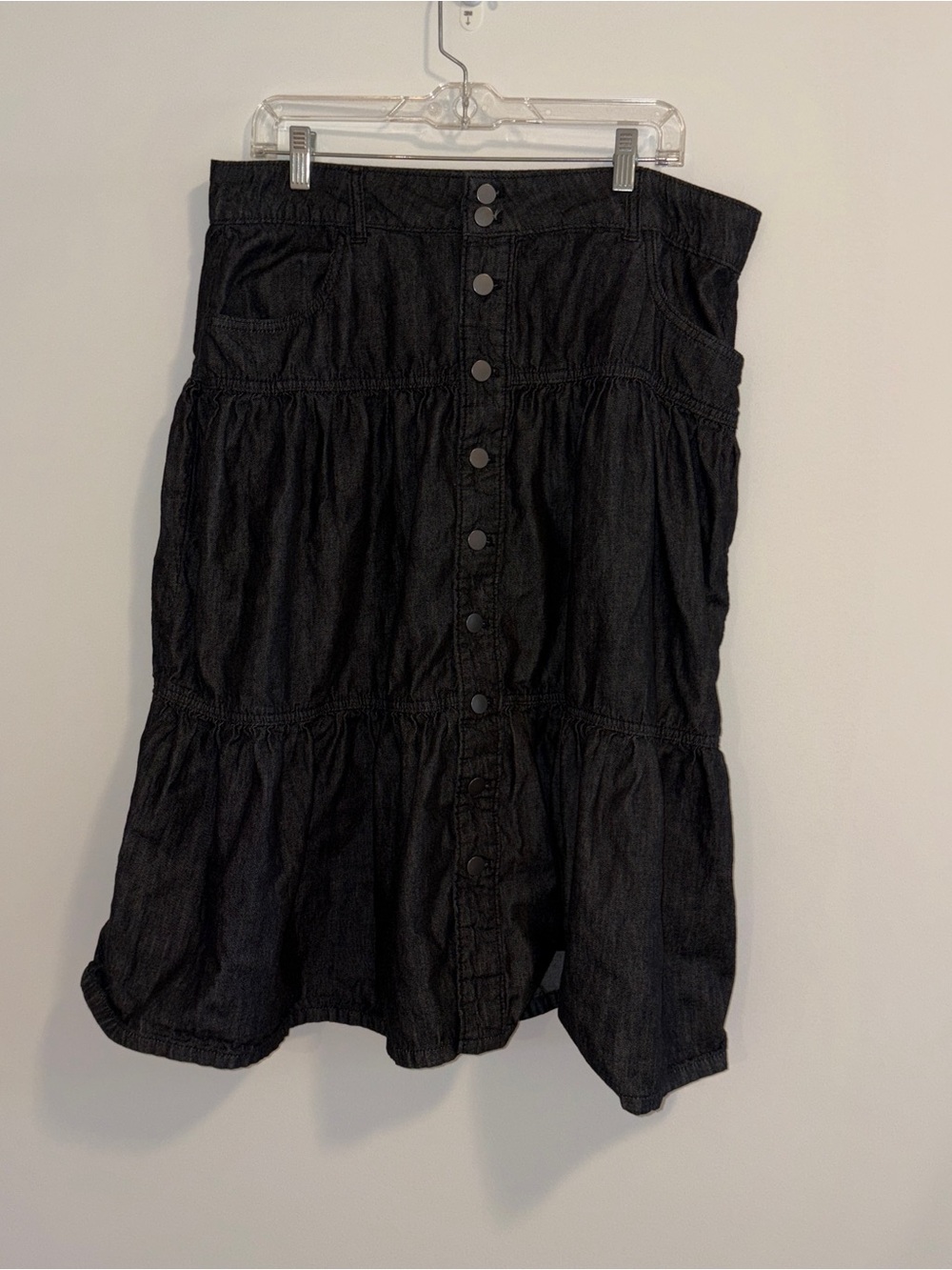 Women’s Black Denim Midi Skirt Size: 16